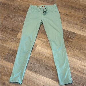 SOLD Design Lab Mint Green Slim Pants with Red Logo Tag